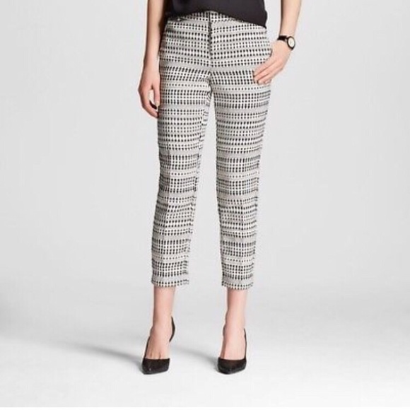 black and white ankle pants